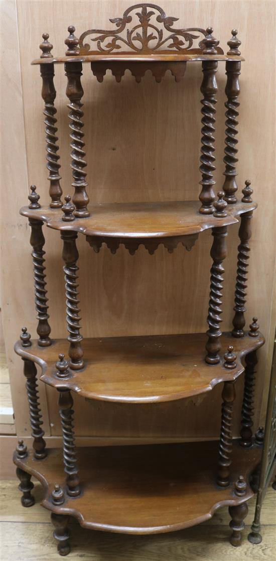 A Victorian walnut whatnot,